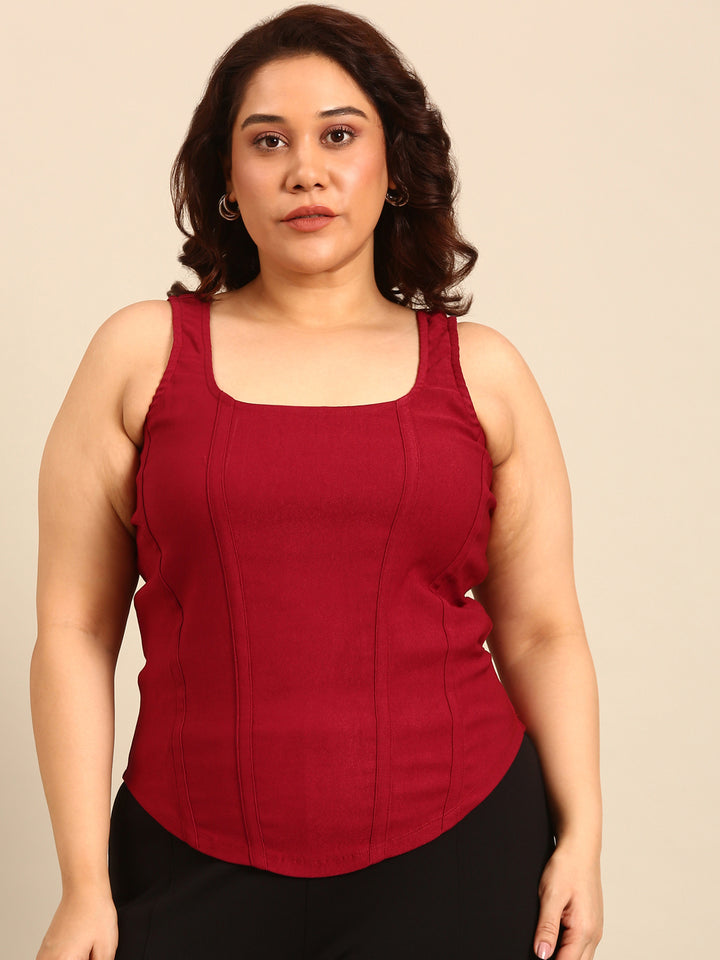 Burgundy Corset Top