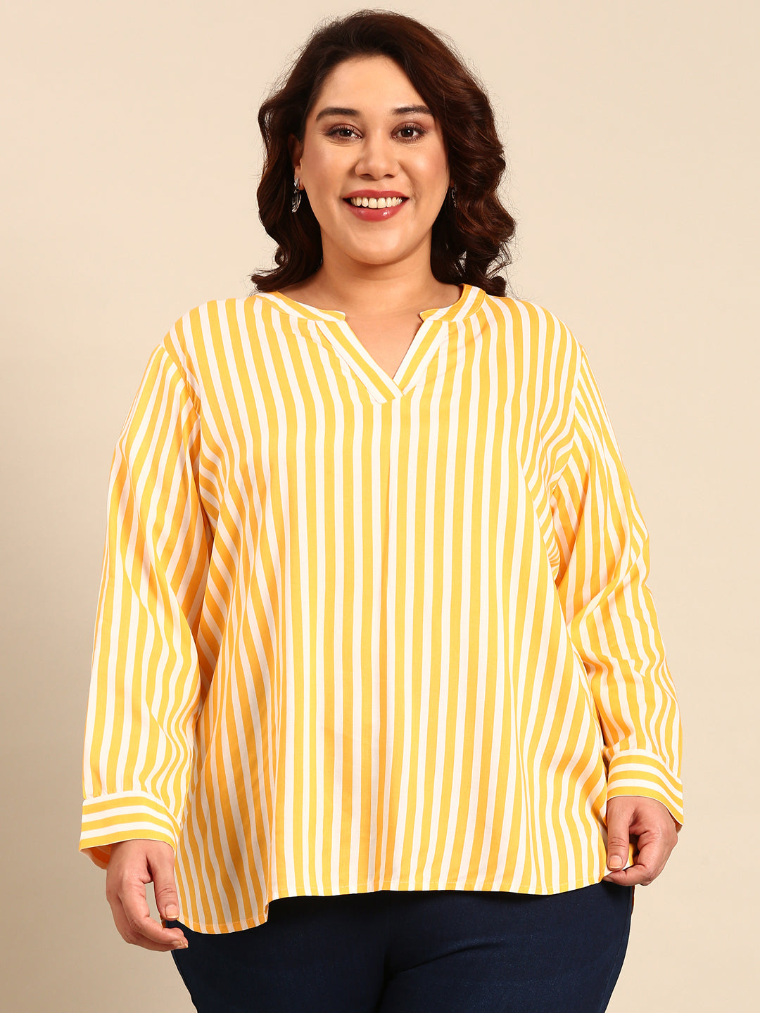 YELLOW STRIPED TOP