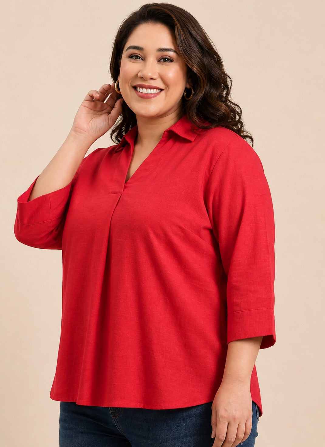 Red Collar Top