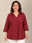Polka Dot Linen Top