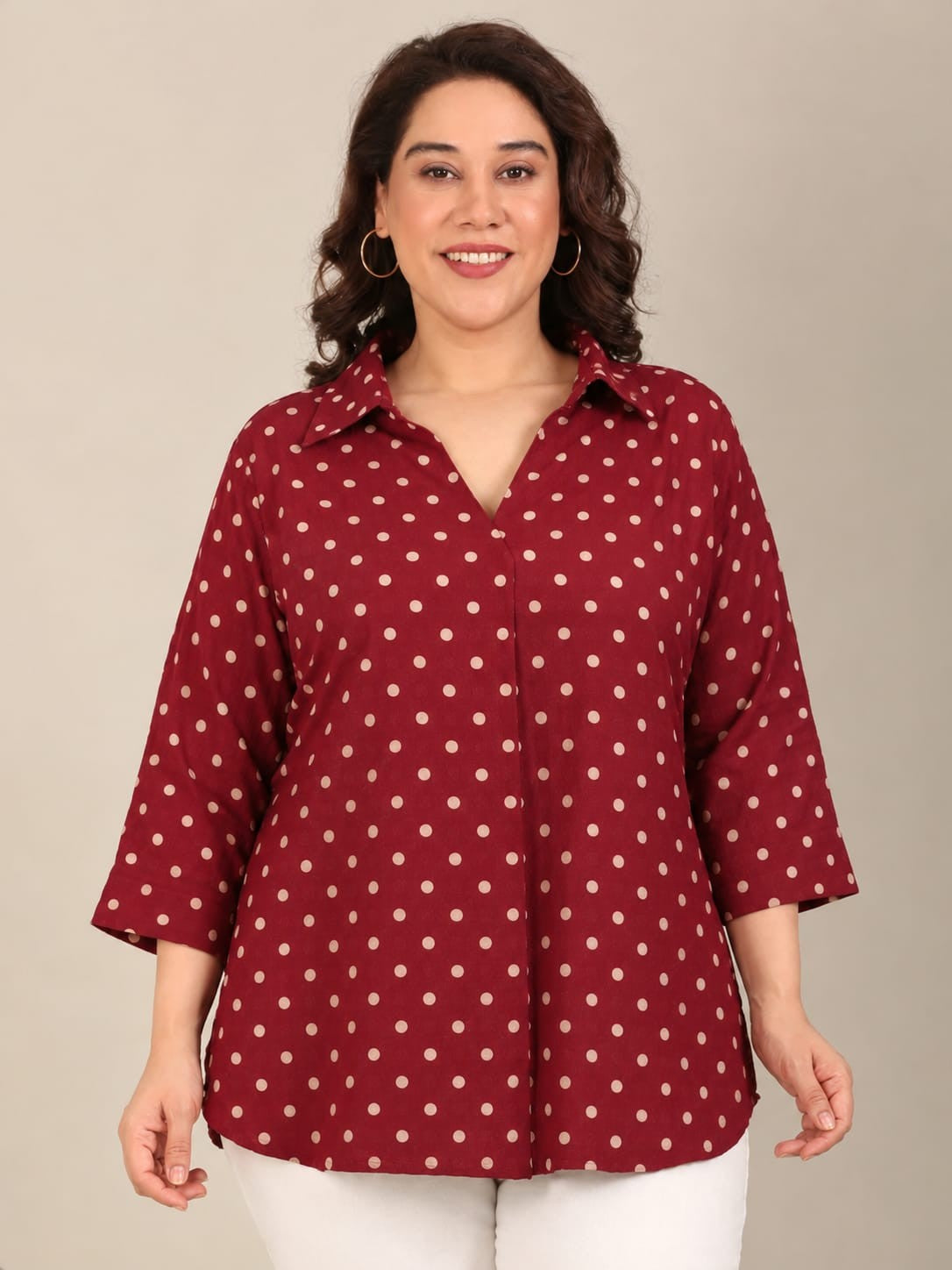 Polka Dot Linen Top