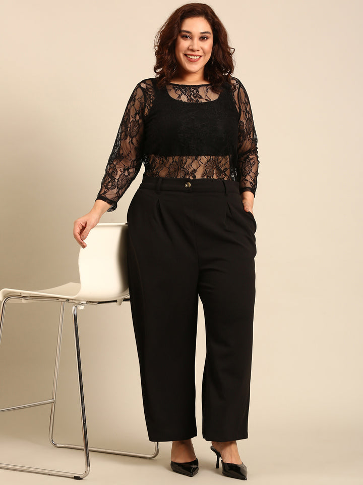 Black Lace Party Top