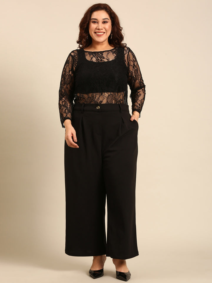 Black Lace Party Top