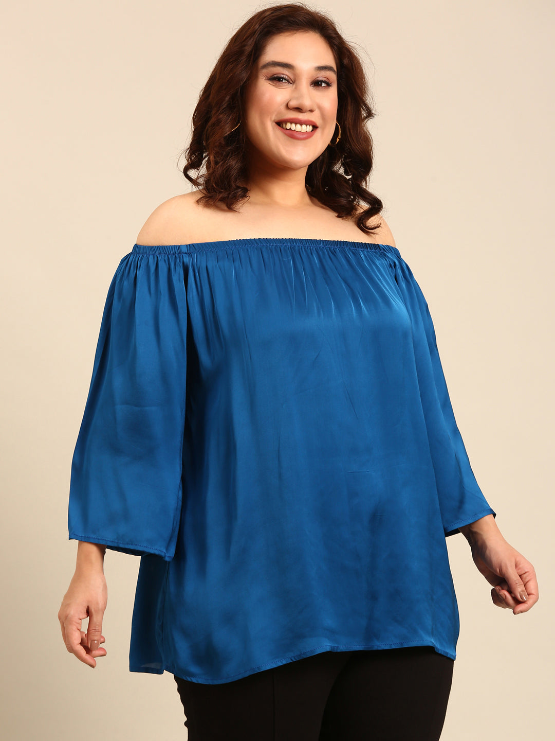 Satin Off-Shoulder Top