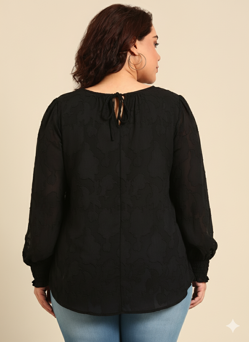 Black Jacquard Top