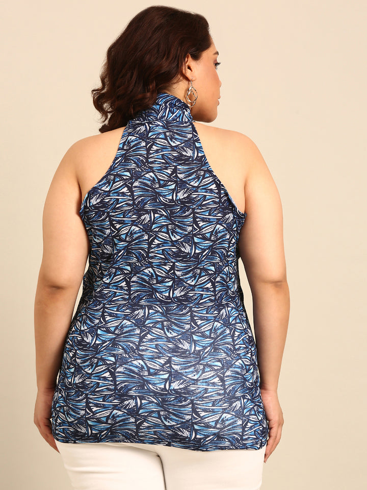 Blue necktie top.