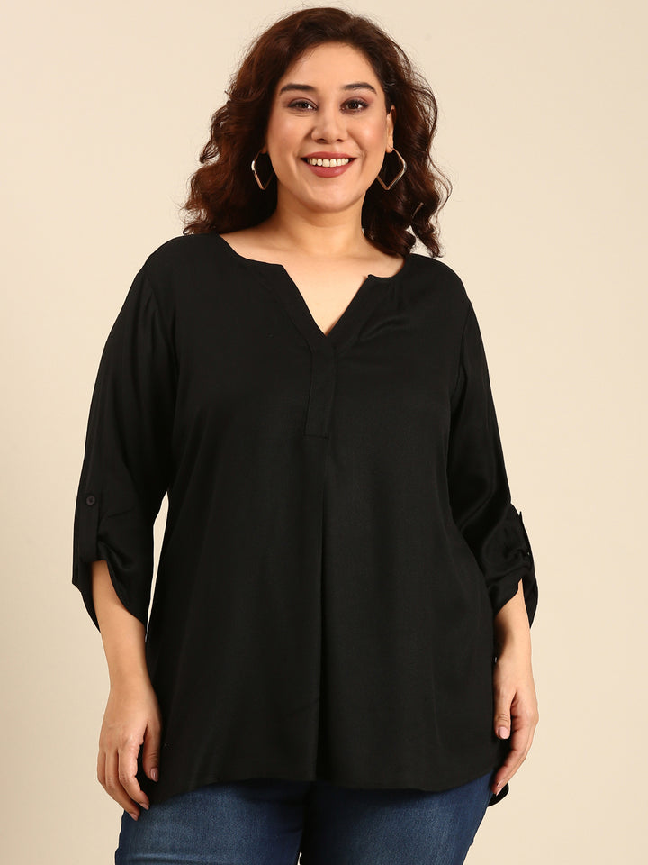 Solid Black V-Neck top