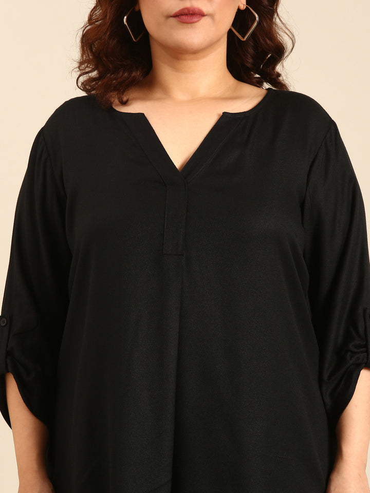 Solid Black V-Neck top