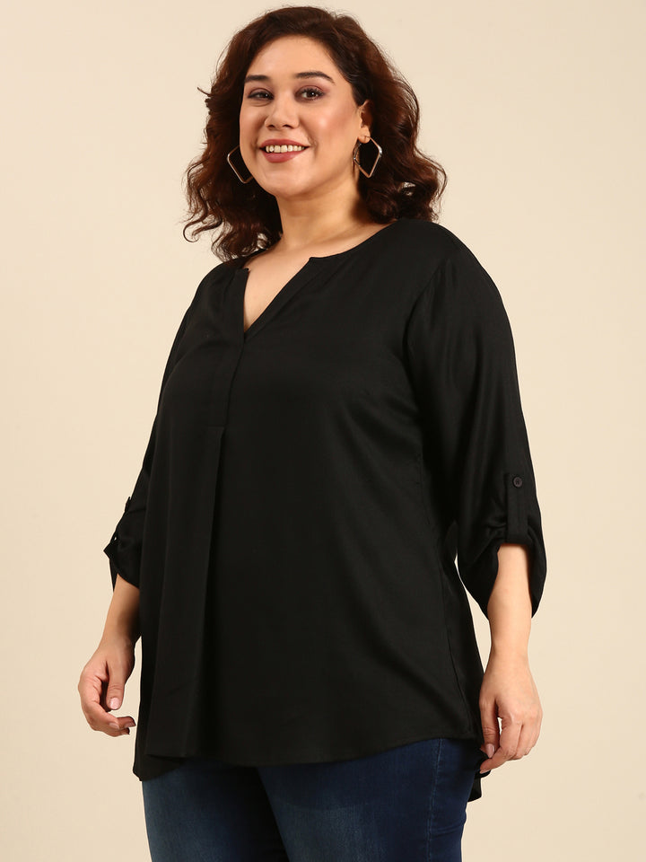 Solid Black V-Neck top