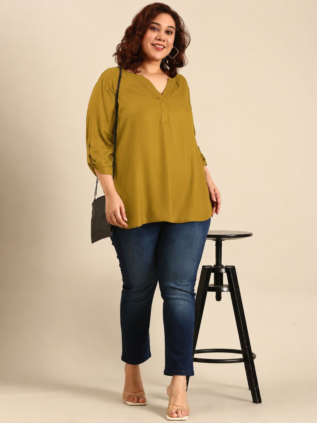 Yellow V-Neck Top
