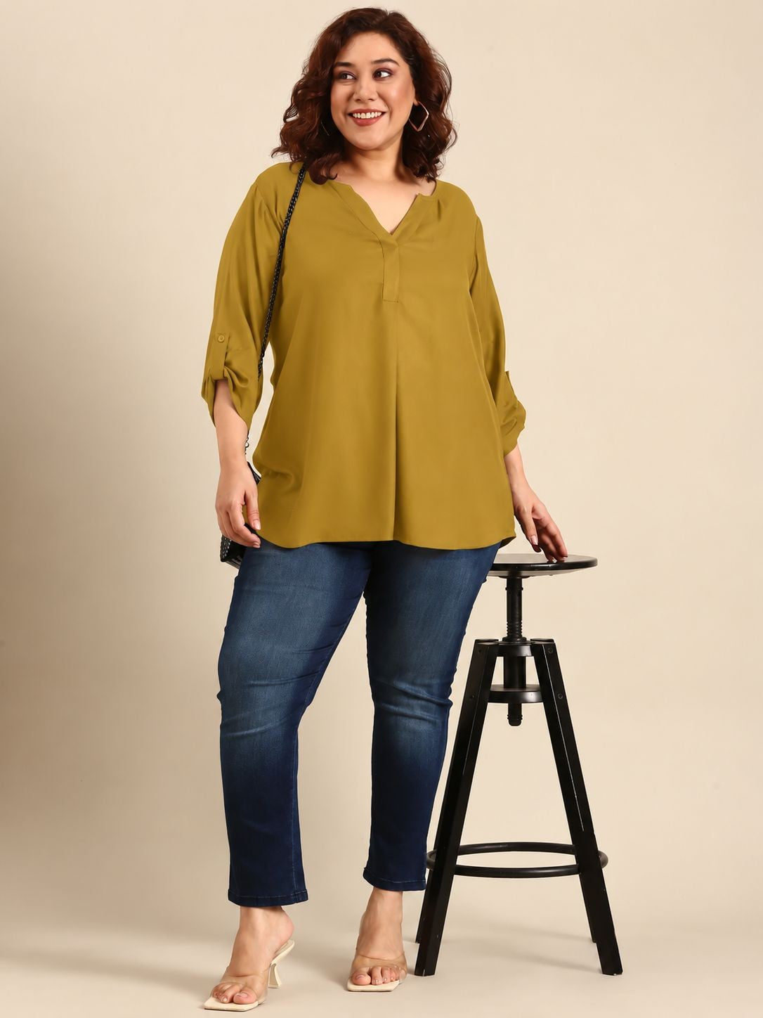 Yellow V-Neck Top