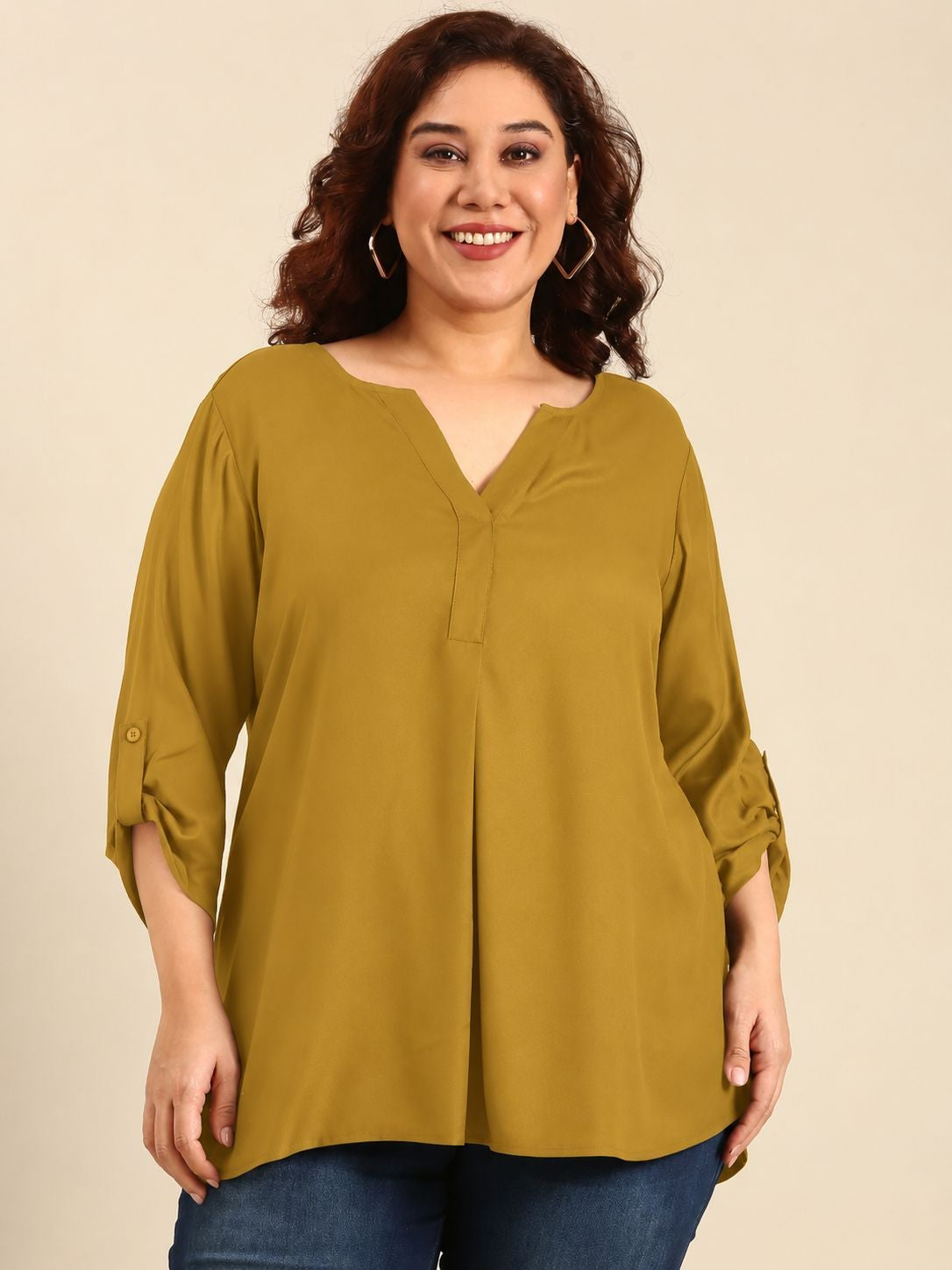 Yellow V-Neck Top
