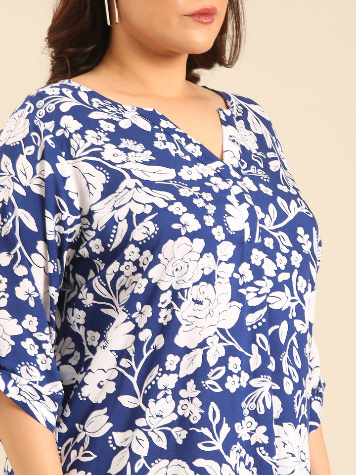 Plus Size Floral Print Top