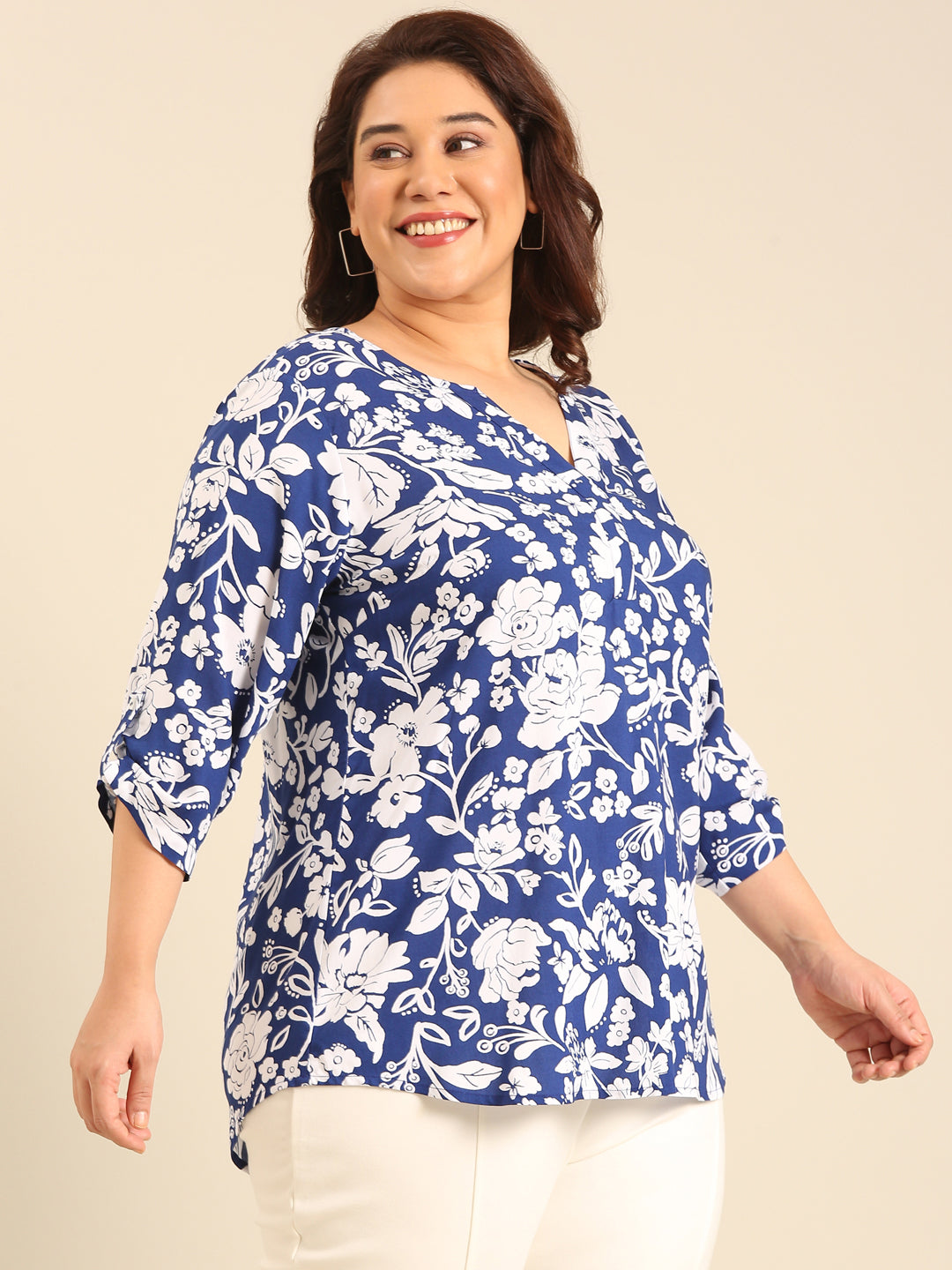 Plus Size Floral Print Top