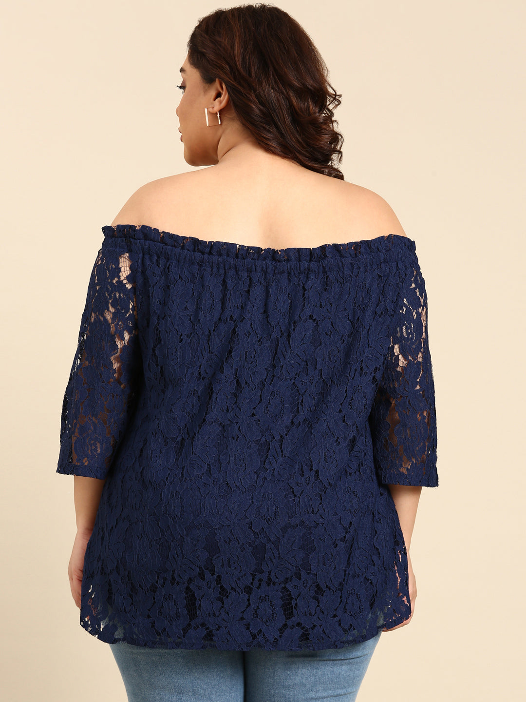 NAVY OFF SHOULDER TOP