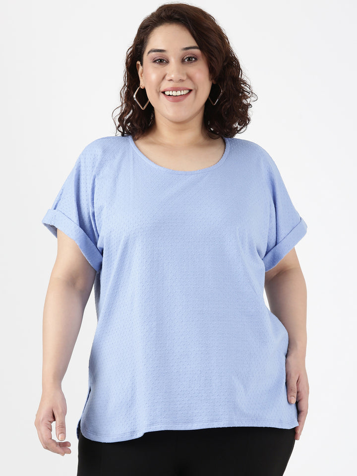 Cotton Kintted Drop Shoulder Top