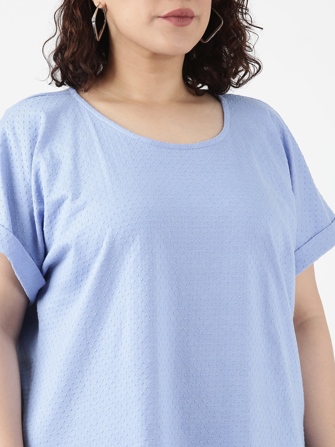 Cotton Kintted Drop Shoulder Top