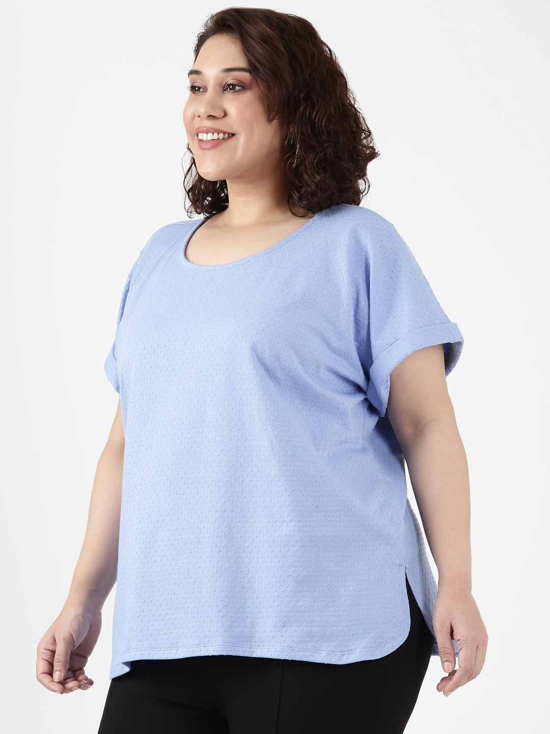 Cotton Kintted Drop Shoulder Top