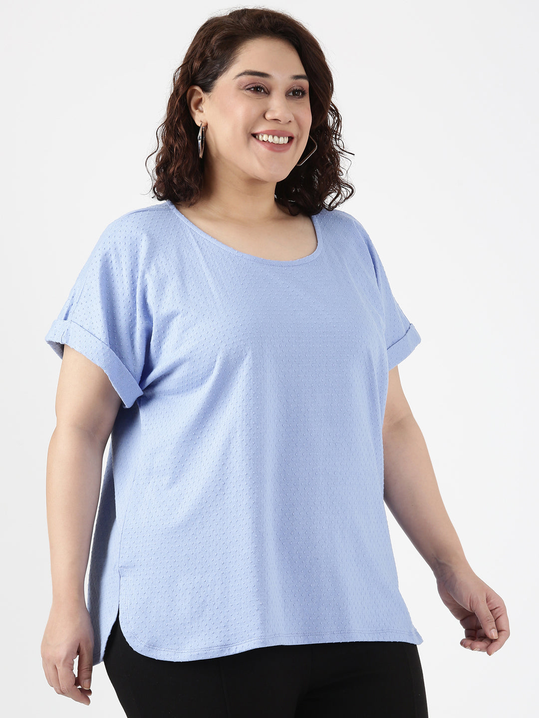 Cotton Kintted Drop Shoulder Top