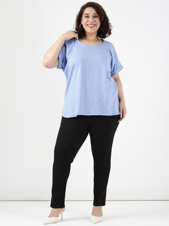 Cotton Kintted Drop Shoulder Top