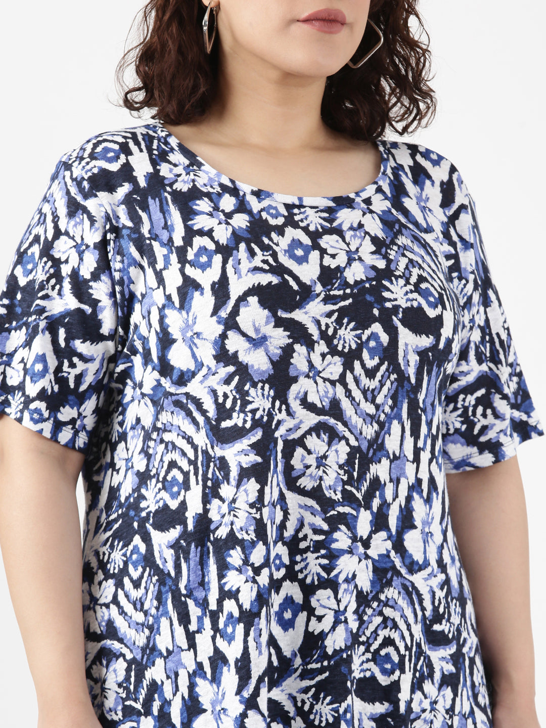 Floral Knitted Longline T-shirt