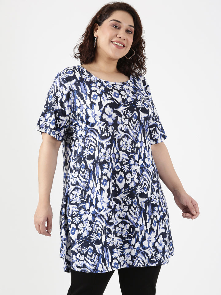 Floral Knitted Longline T-shirt