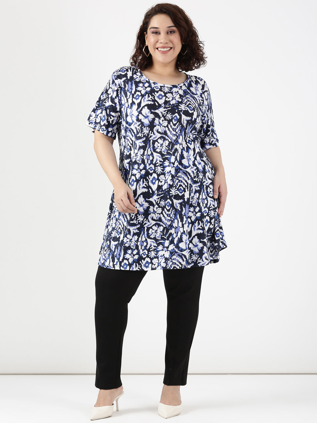 Floral Knitted Longline T-shirt