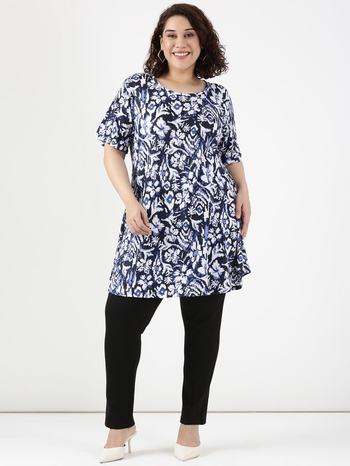 Floral Knitted Longline T-shirt