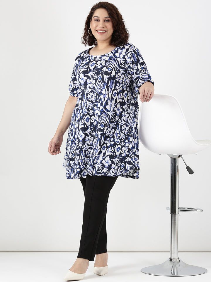 Floral Knitted Longline T-shirt