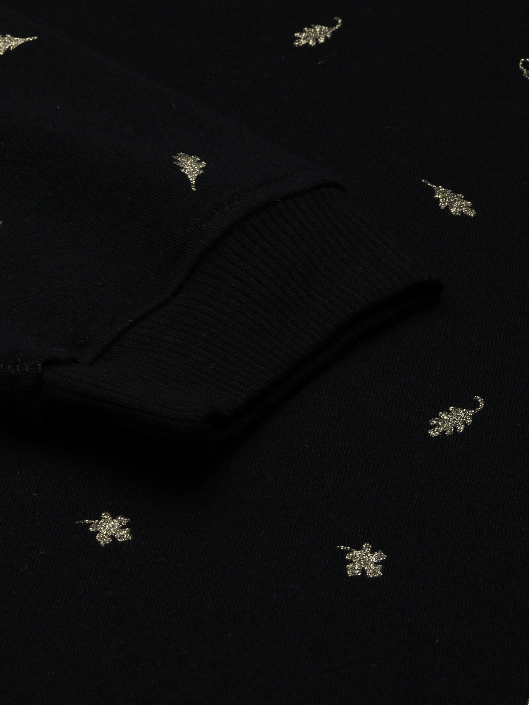 BLACK AND GOLD TINY PRINT SWEATSHIRT