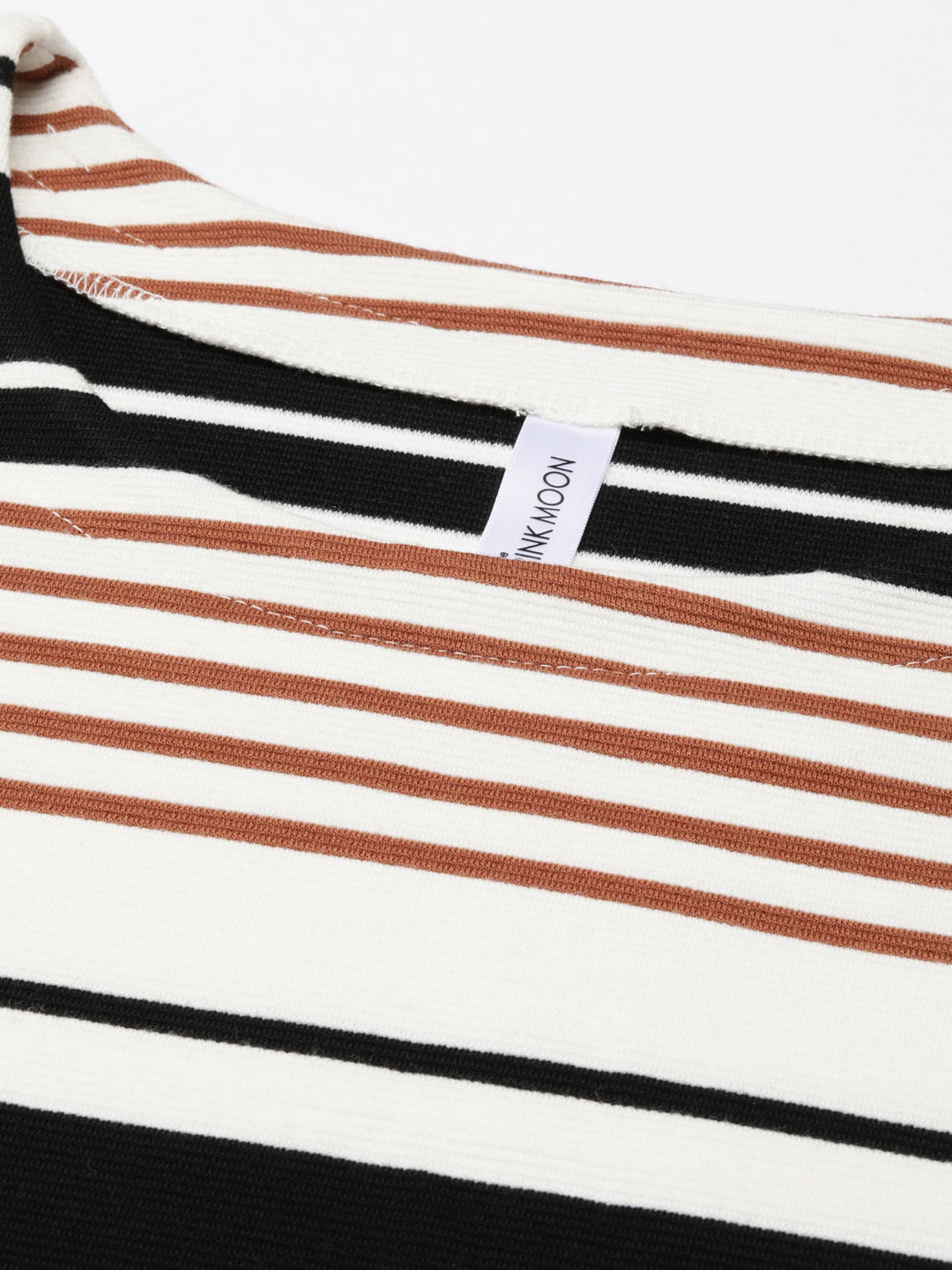BLACK AND BROWN STRIPE TOP