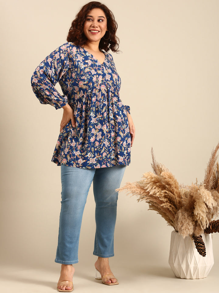 Blue Ethnic Printed Tunic