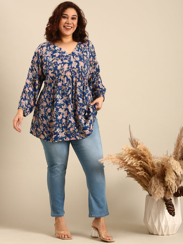 Blue Ethnic Printed Tunic