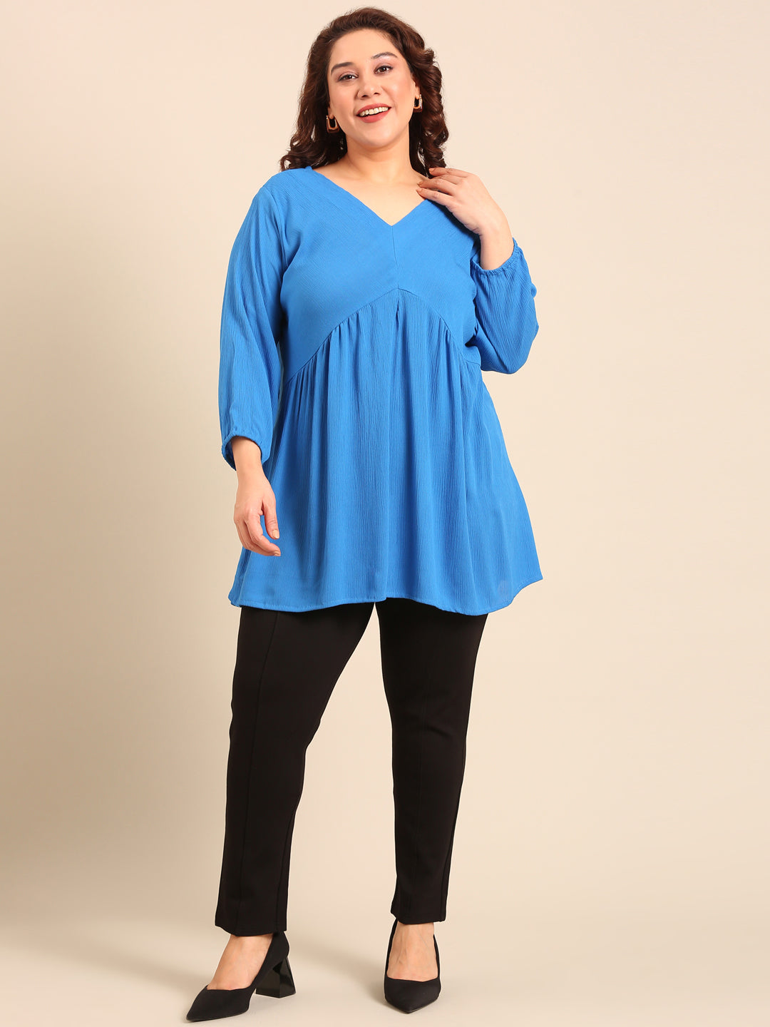Cobalt Crepe Tunic