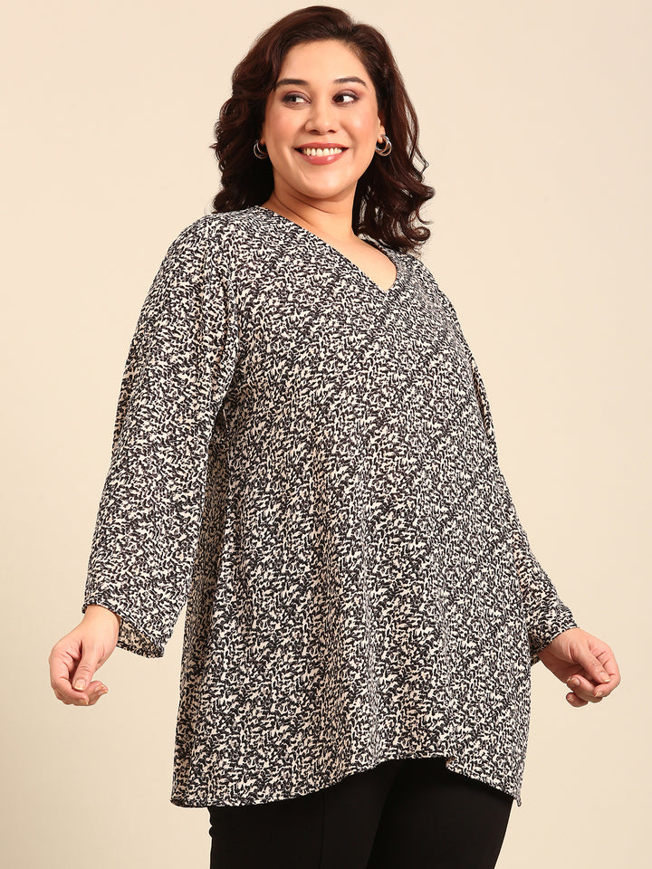 Ditsy Printed Longline Tunic