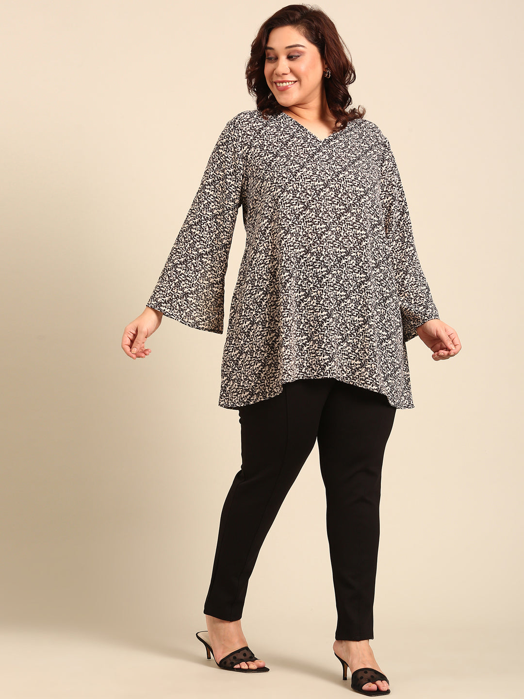 Ditsy Printed Longline Tunic