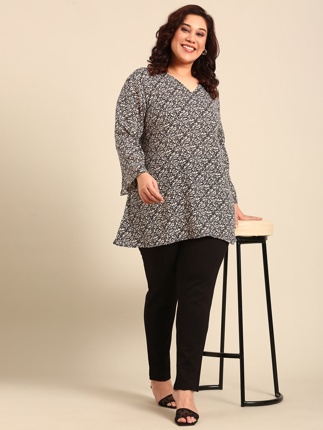 Ditsy Printed Longline Tunic