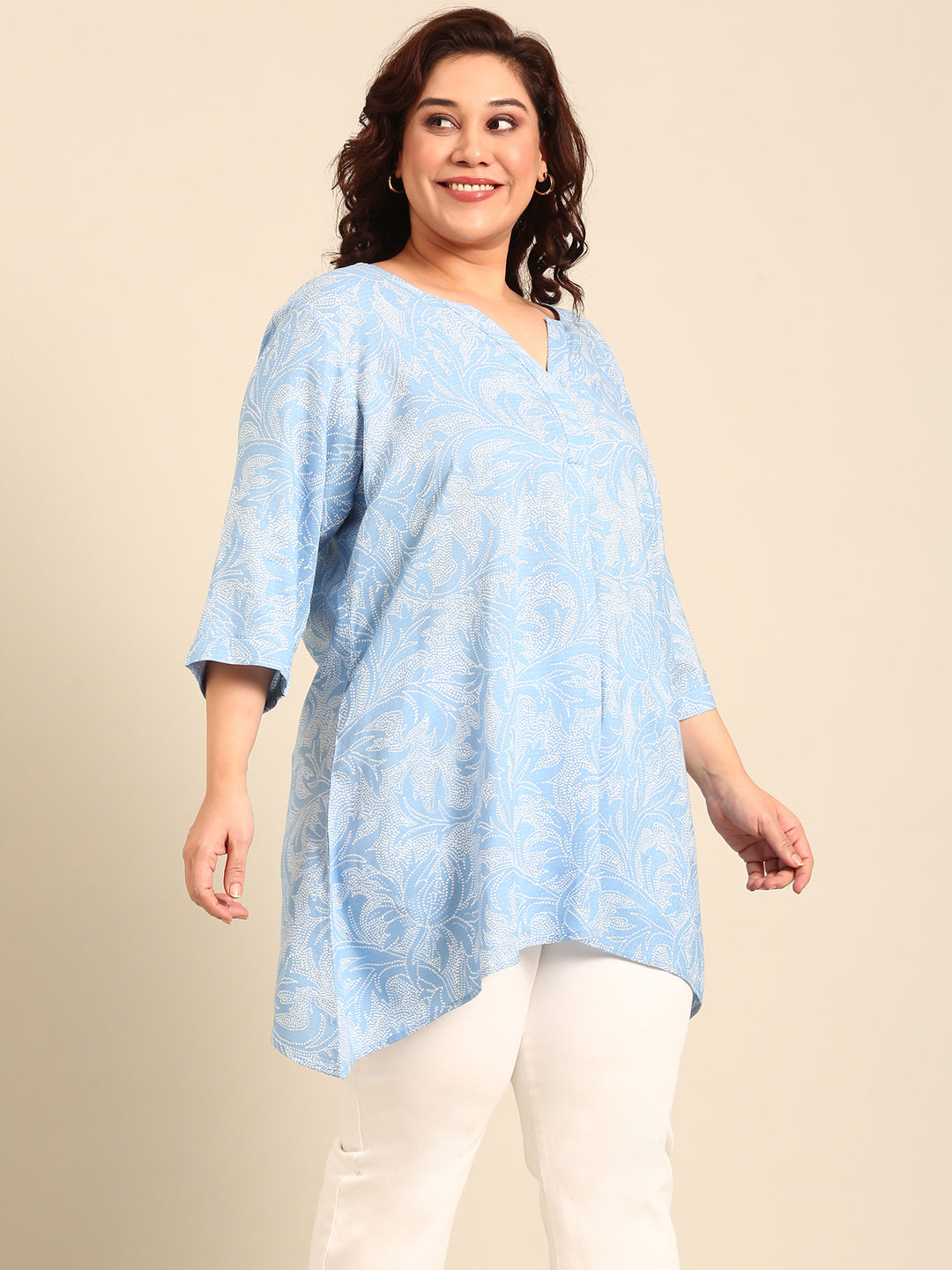 Dot Textured Soft Fabric Tunic