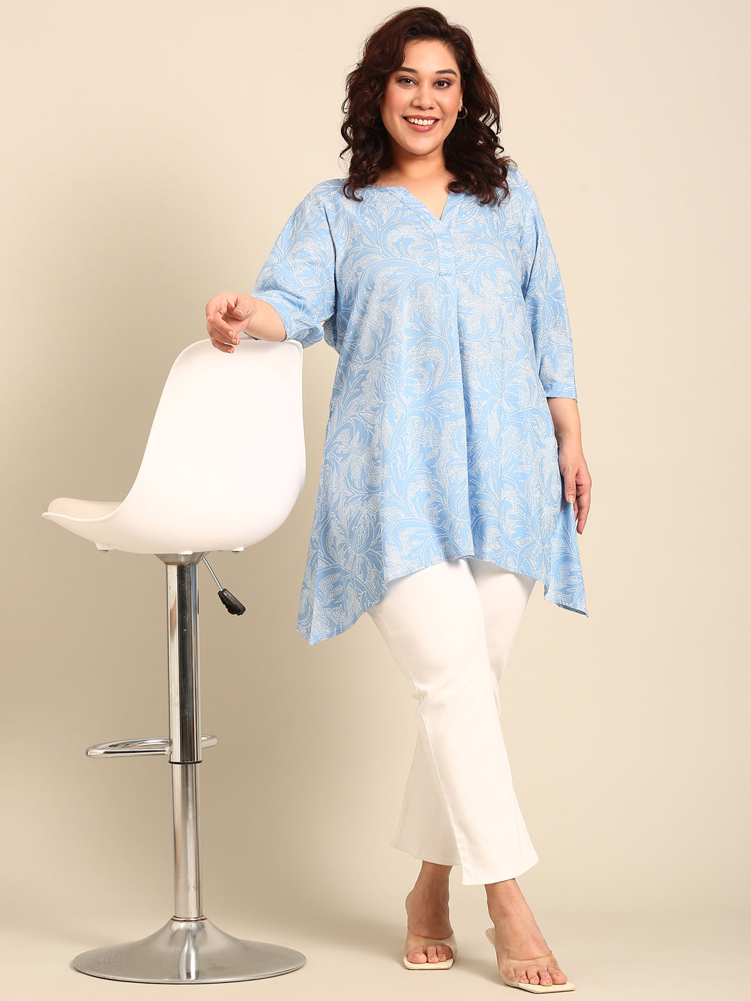 Dot Textured Soft Fabric Tunic