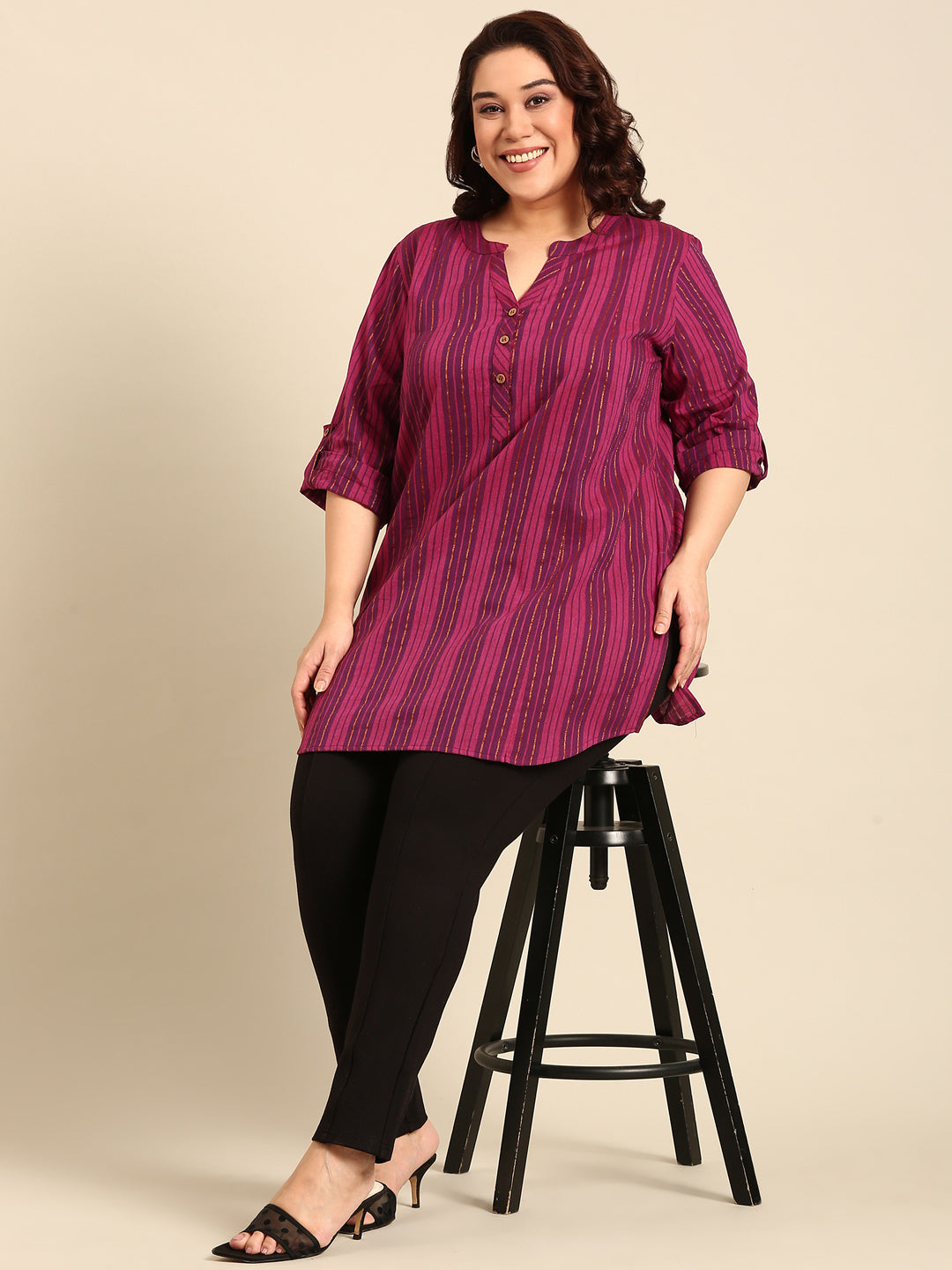 Pink Lurex Cotton Tunic