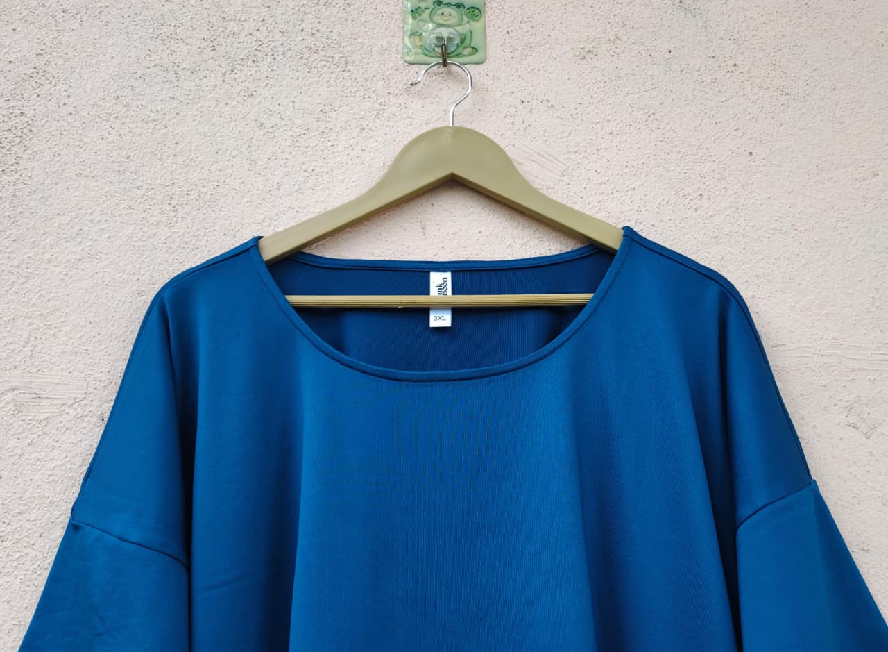 Teal Blue Solid Relaxed Fit Top