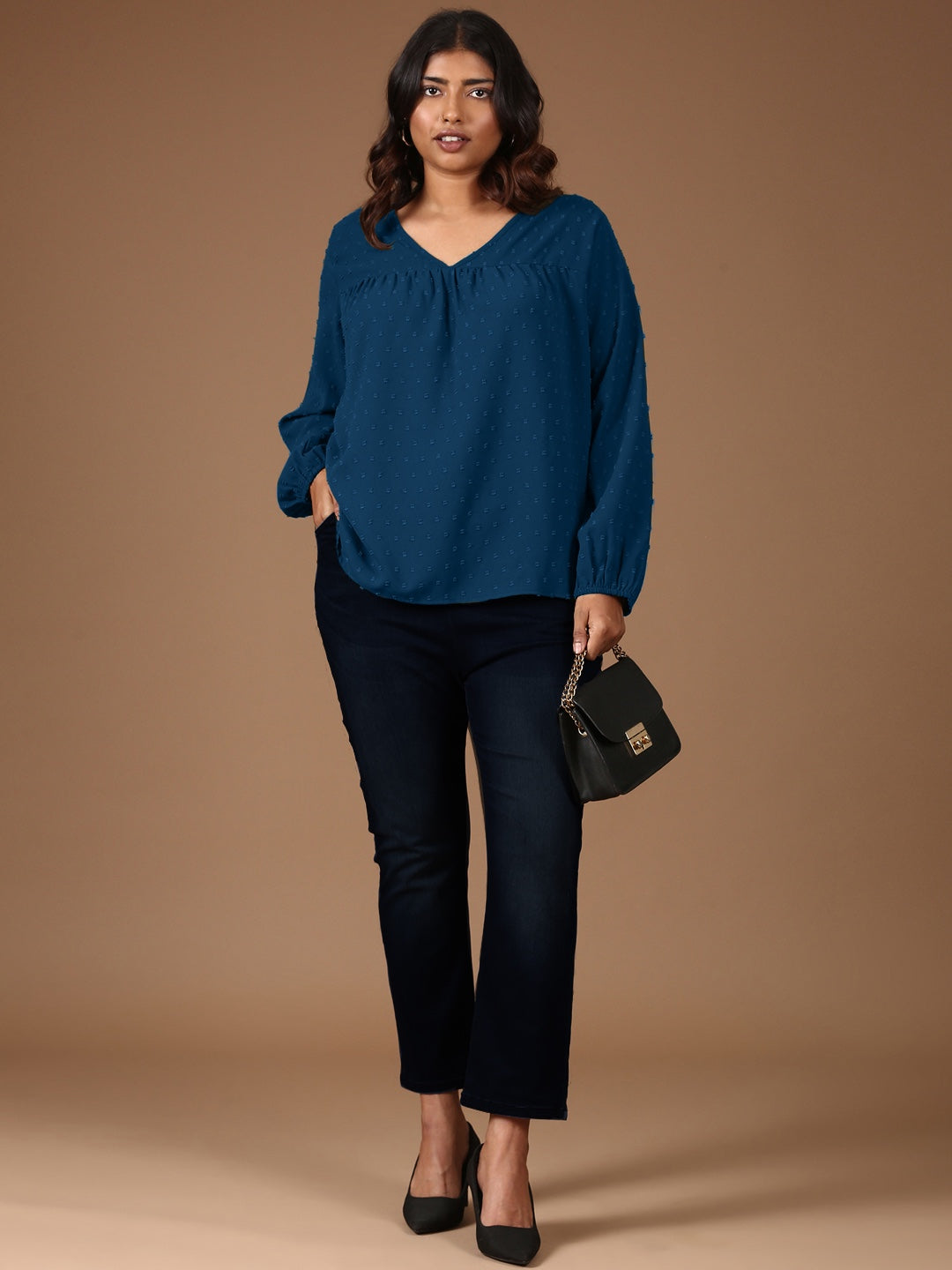 Textured Blue Top