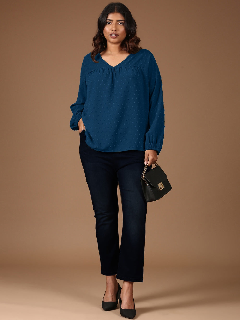 Textured Blue Top