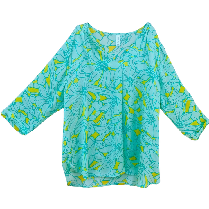 Mint Floral Printed Top