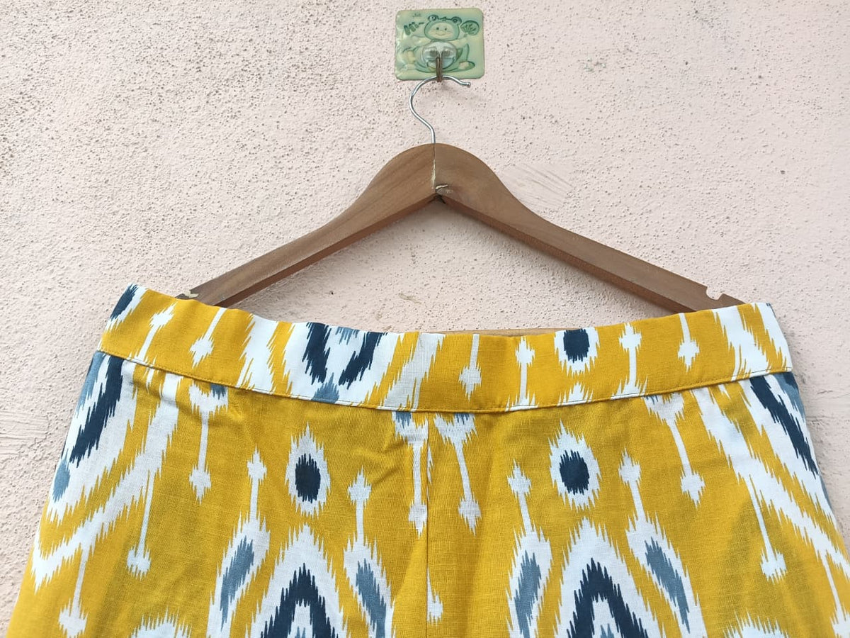 Vibrant Mustard Yellow Ikat Pant