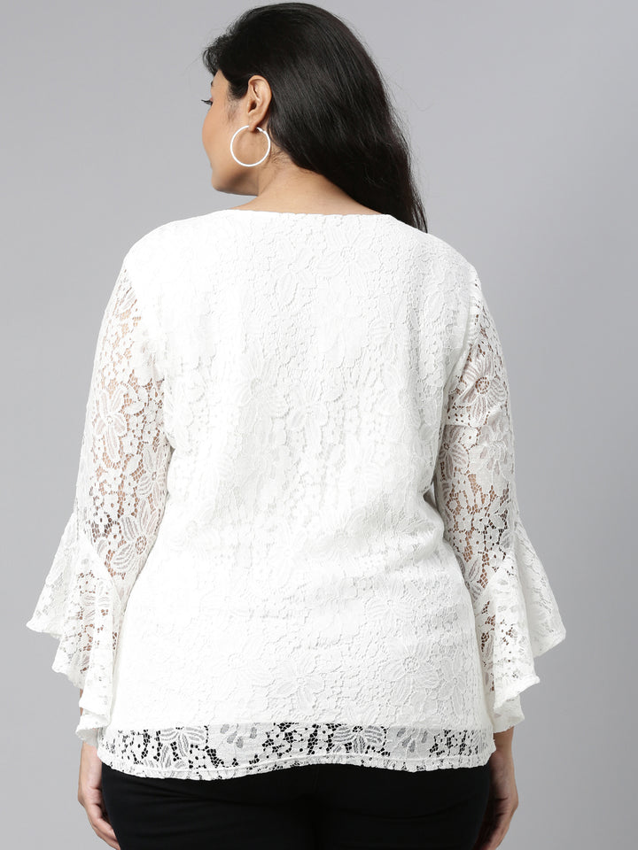 WHITE FLORAL LACE TOP