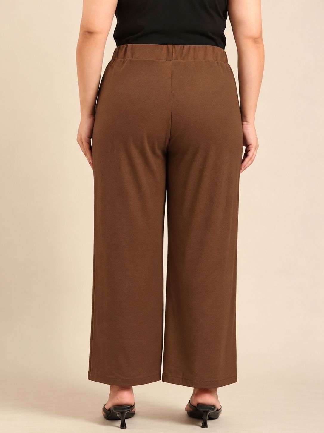 Dark Brown High-Waist Trousers