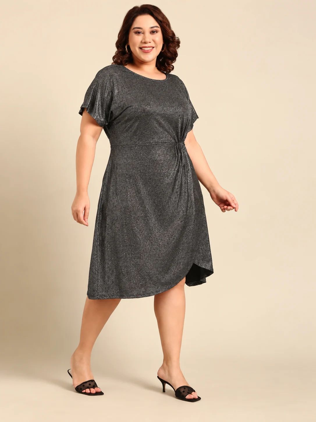Black Shimmer Party Dress