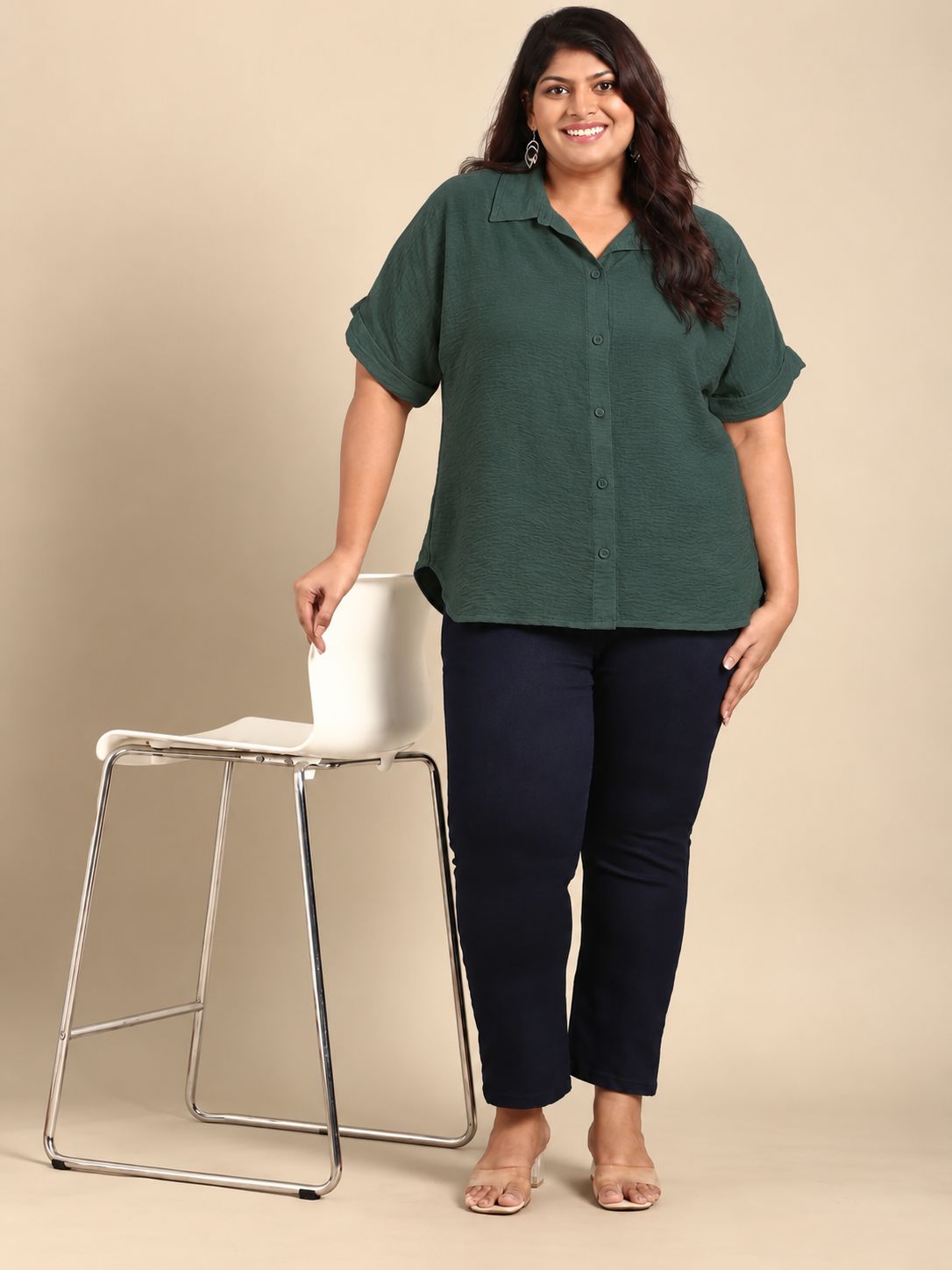 Classic Green Drop shoulder Shirt