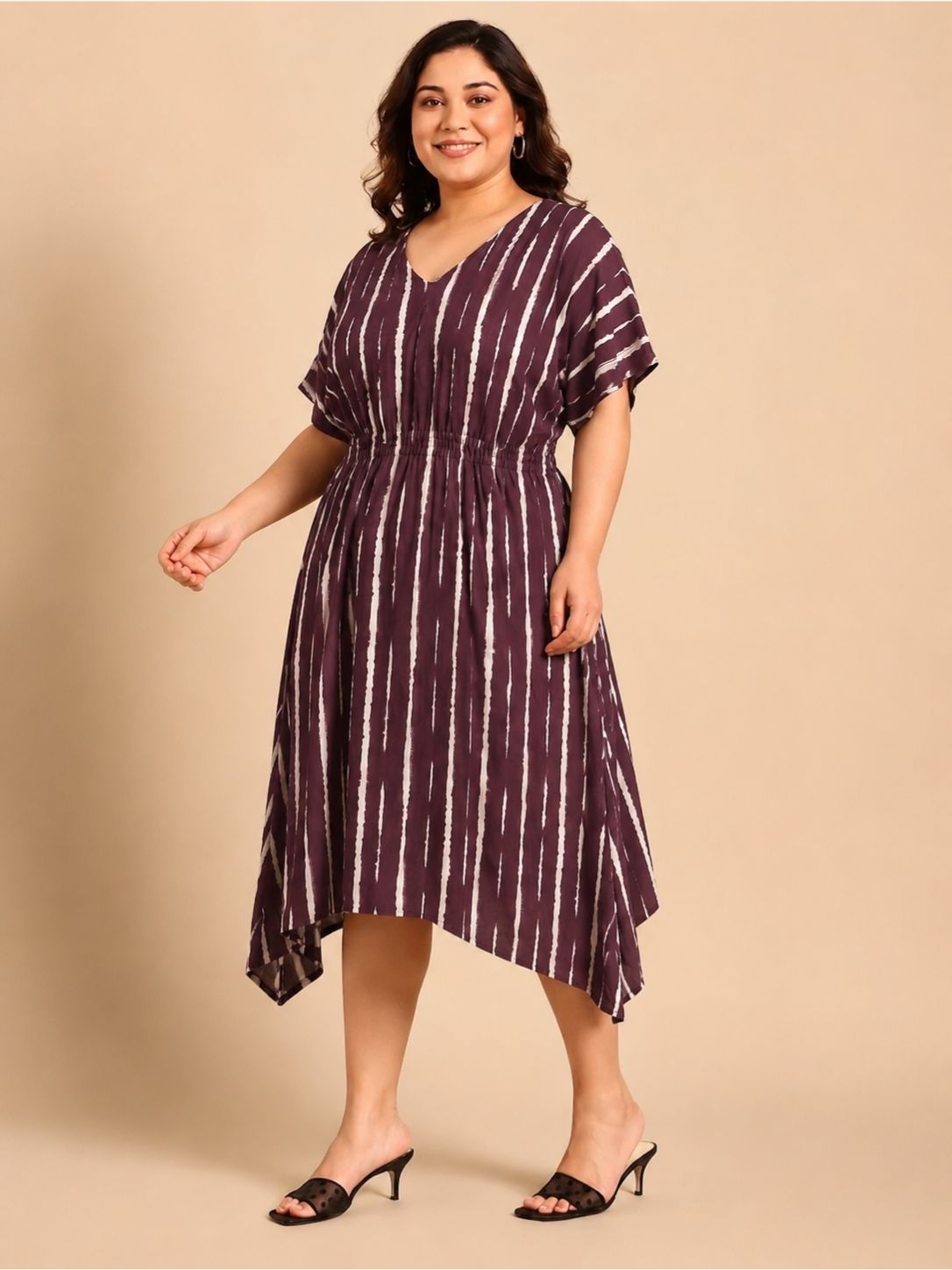 Cotton Abstract Printed Smocking Dress